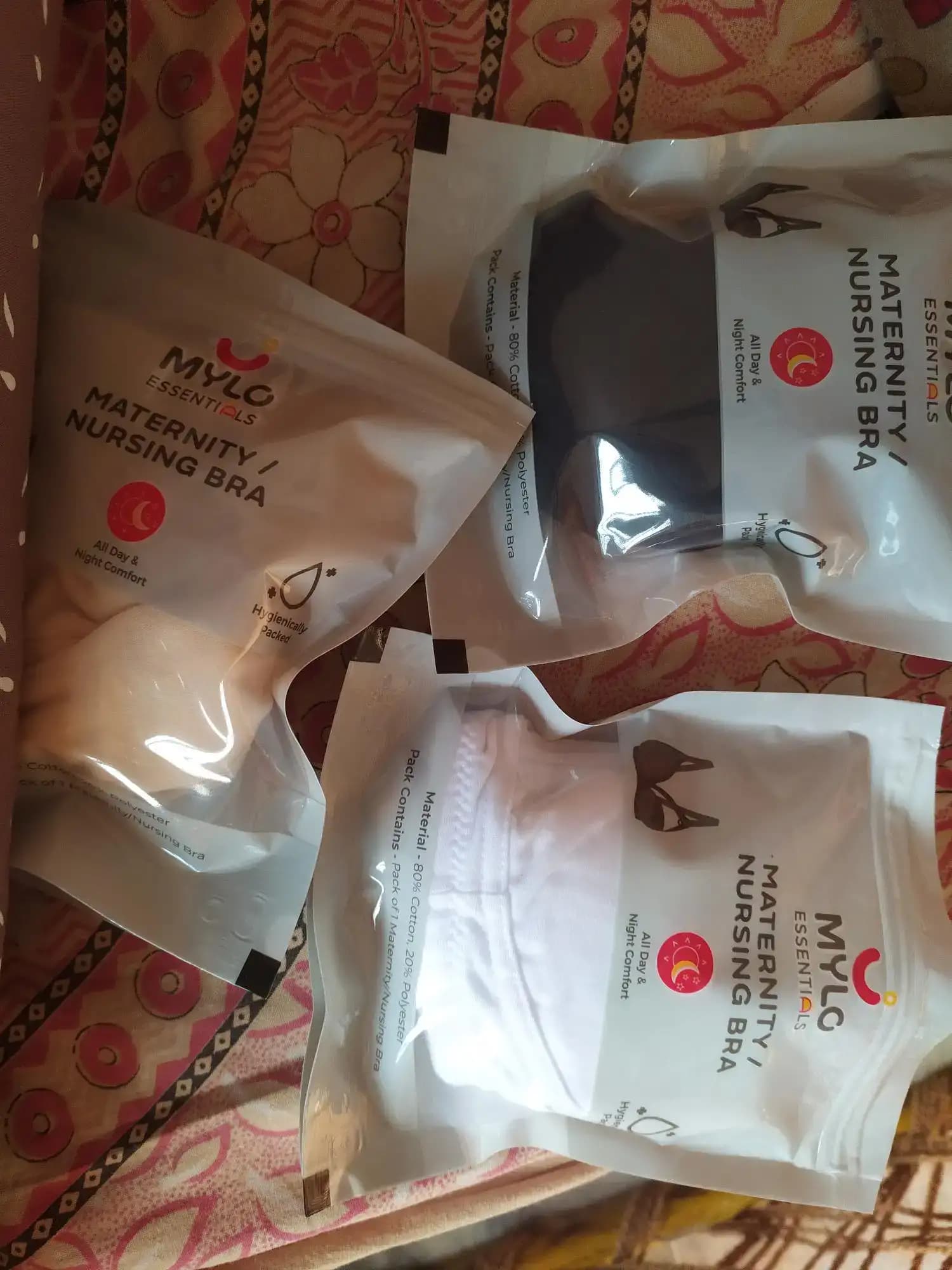 Maternity/Nursing Bras NonWired, NonPadded Pack of 3 with free Bra