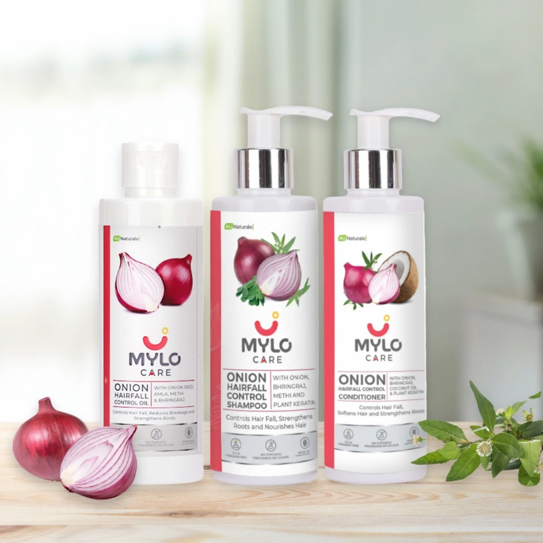 Mylo Anti Hairfall Hair Care Gift Set - Oil (200 ml), Shampoo (200 ml) & Conditioner (200 ml)
