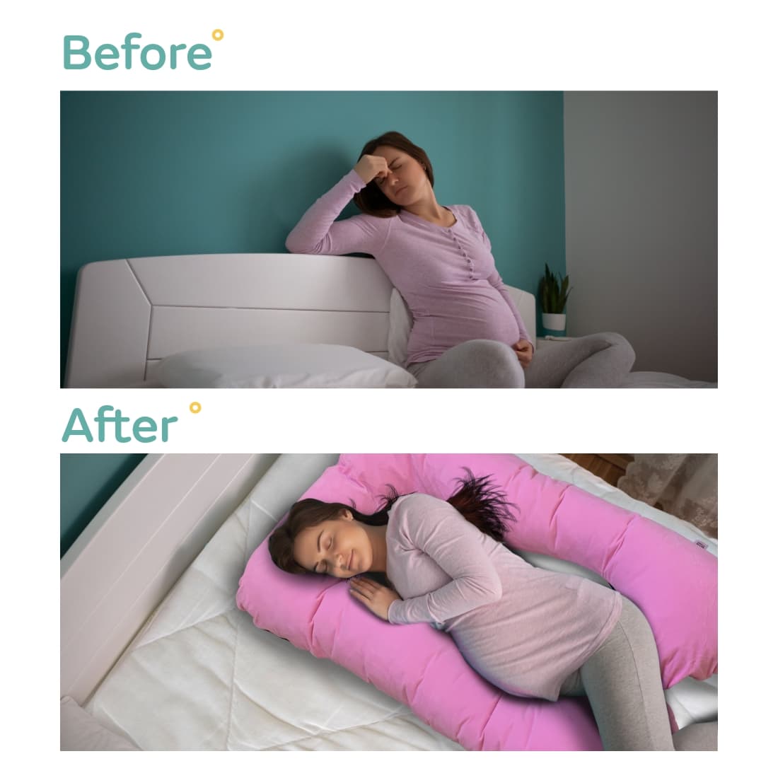 Premium Pregnancy & Maternity Support Pillow (Dual Tone - Pink & Dark Grey)