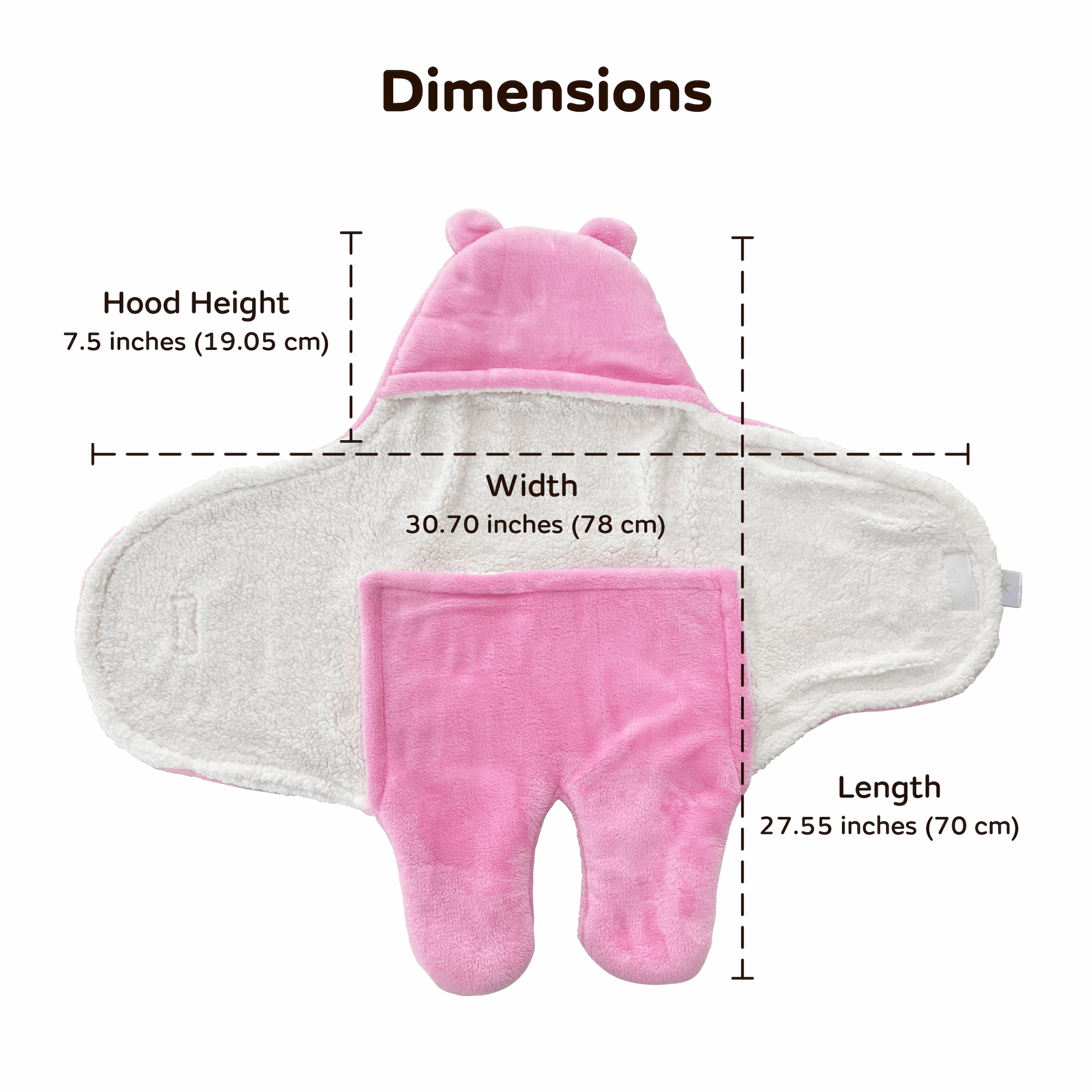 Mylo Ultra-soft Cute Baby Swaddling Wrapper, Sleeping Bag cum All season Ac Blanket (0-6 Months) - Light Pink