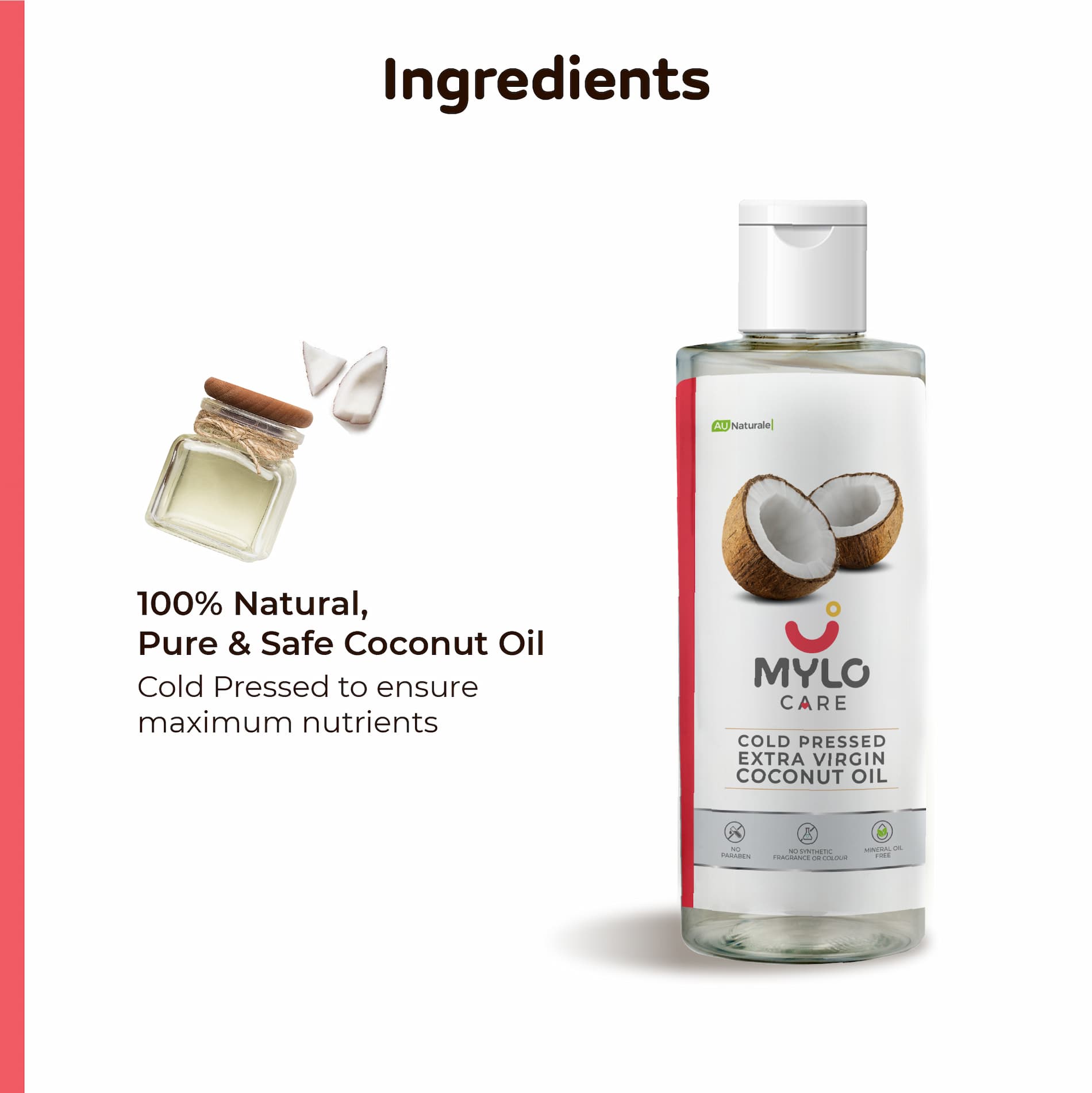 Mylo Cold Pressed Extra Virgin Coconut Oil for Skin & Hair (200 ml)
