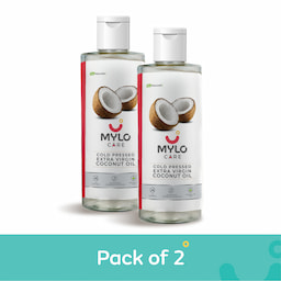 Mylo Cold Pressed Extra Virgin Coconut Oil for Skin & Hair (200 ml) - Pack of 2