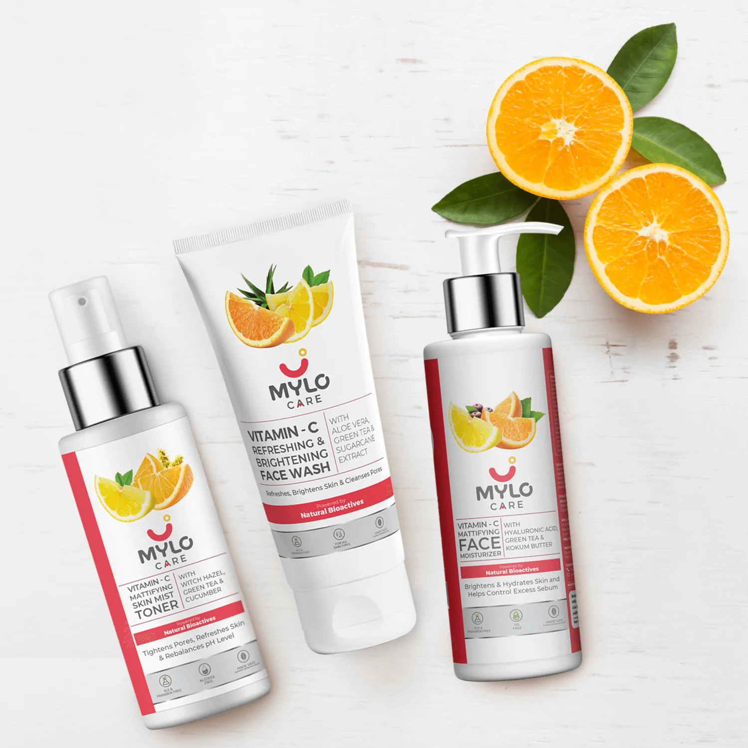 Daily Skin Care Routine Vitamin C Gift Set - Face Wash (100 ml), Skin Toner (200 ml) & Moisturizer (100 gm)