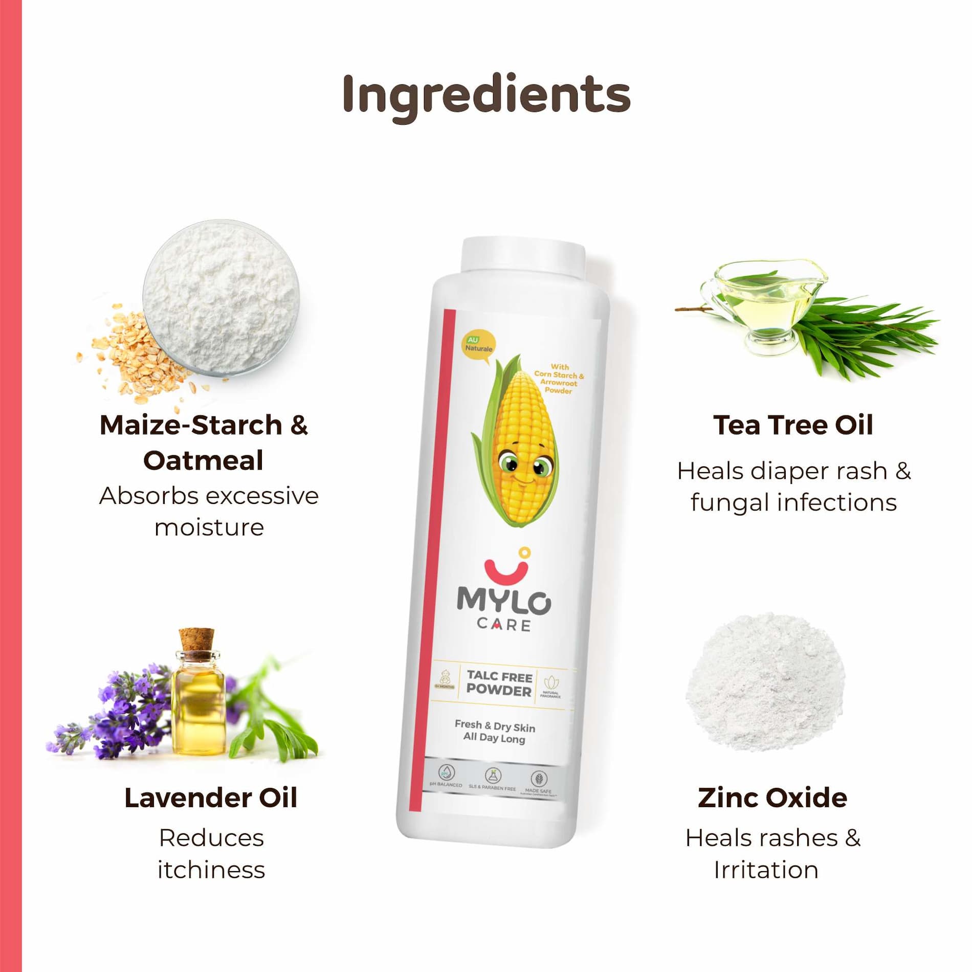 Mylo Baby Natural Talc-Free Powder  300 gm 