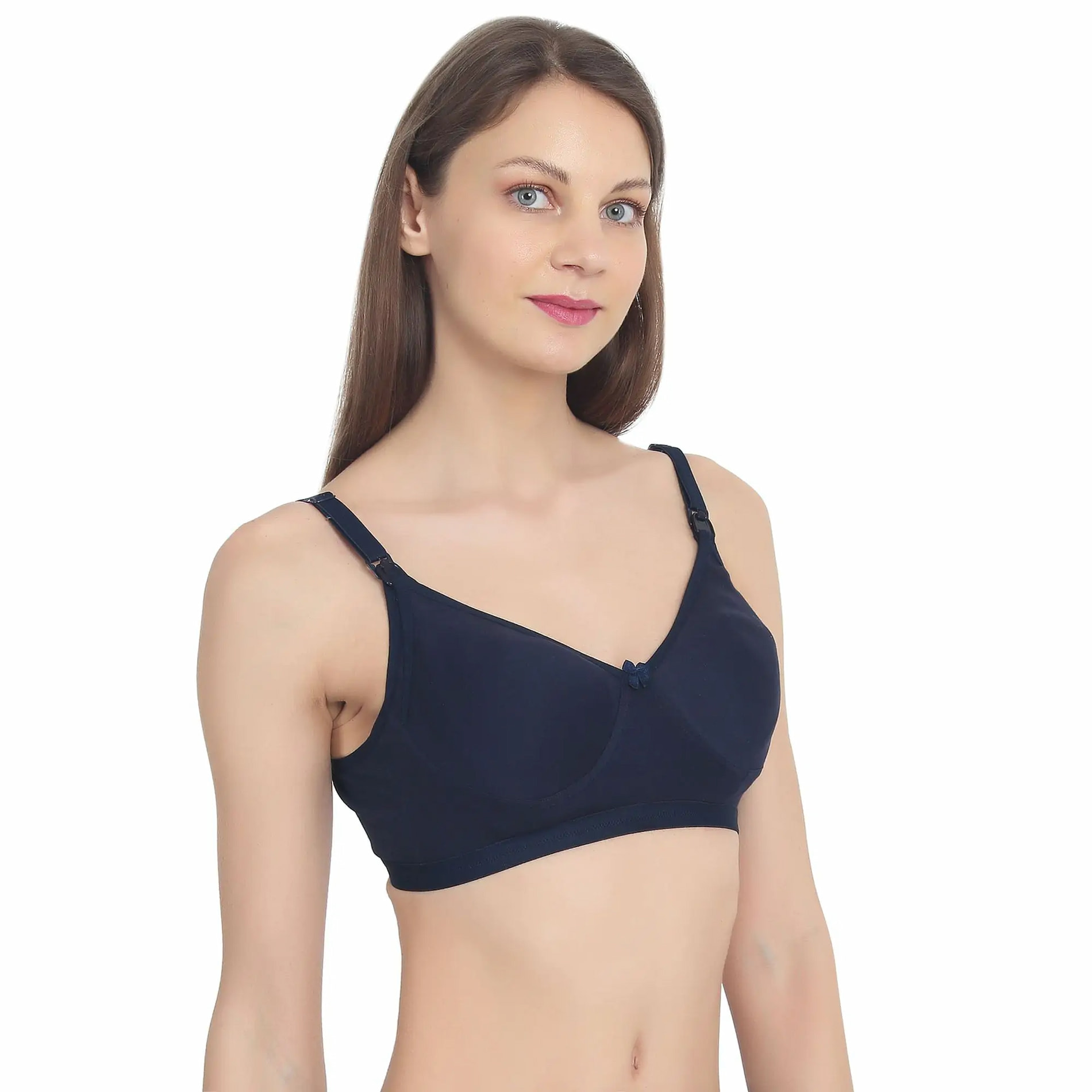 Mylo Maternity/Nursing Moulded Spacer Cup Bra with free bra extender -Navy  38 B 
