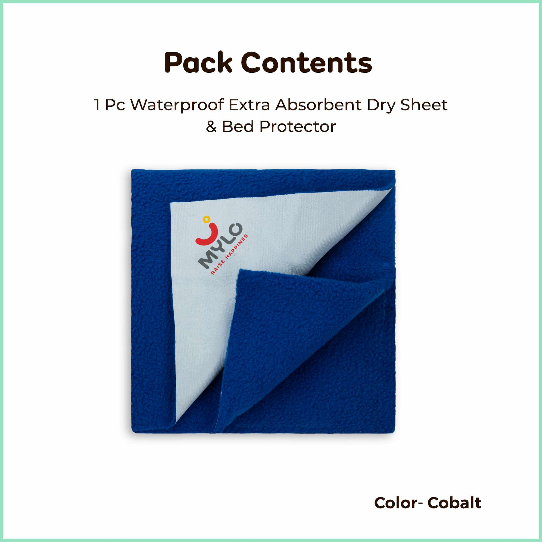 Waterproof Extra Absorbent Dry Sheet & Bed Protector - Cobalt (L) 