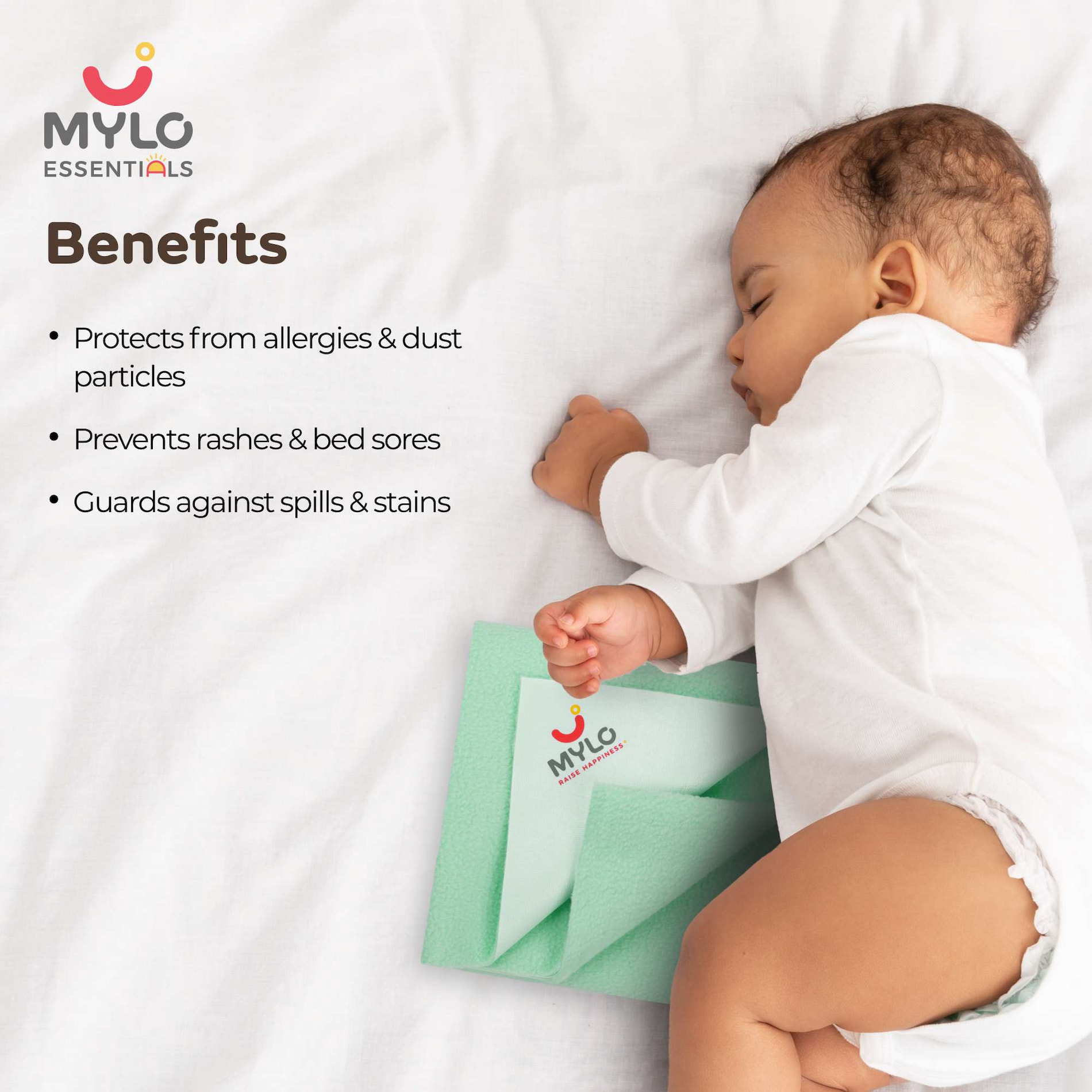 Mylo Waterproof Extra Absorbent Dry Sheet & Bed Protector - Sea Green (L)