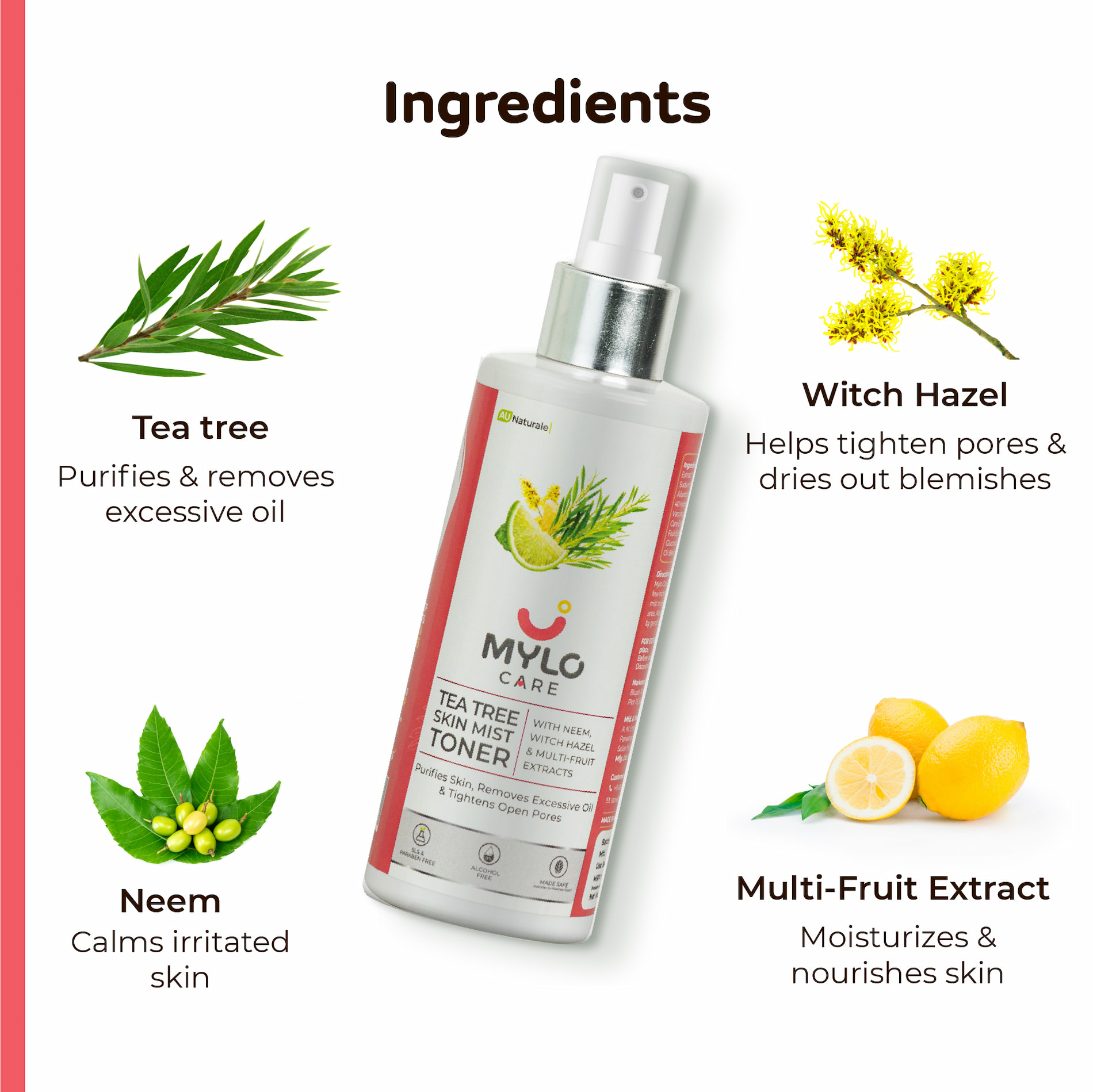 Mylo Tea Tree Skin Mist Toner 100ml - Buy 1 Get 1 FREE