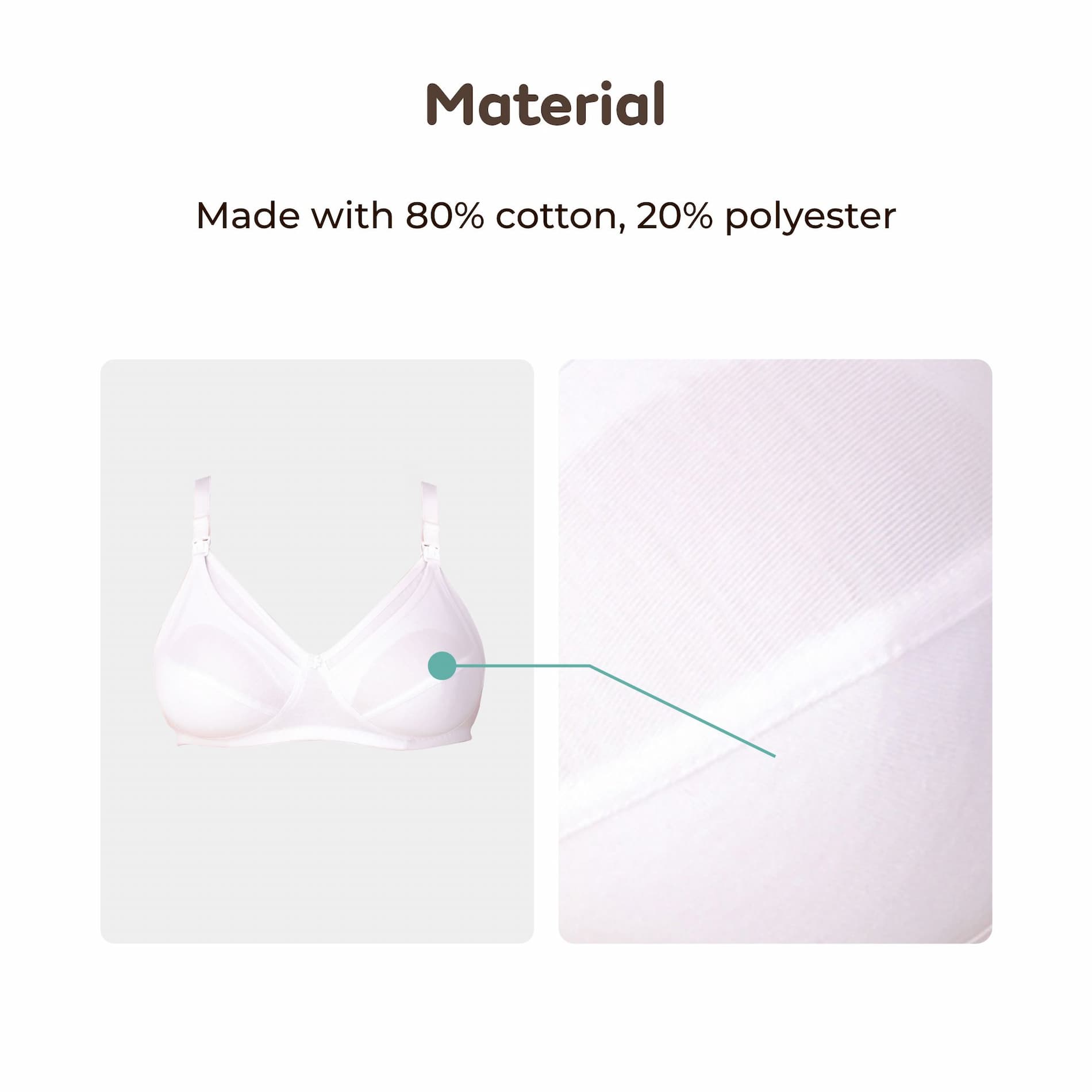 Mylo Maternity/Nursing Bras Non-Wired, Non-Padded with free Bra Extender – Classic White 30 B 