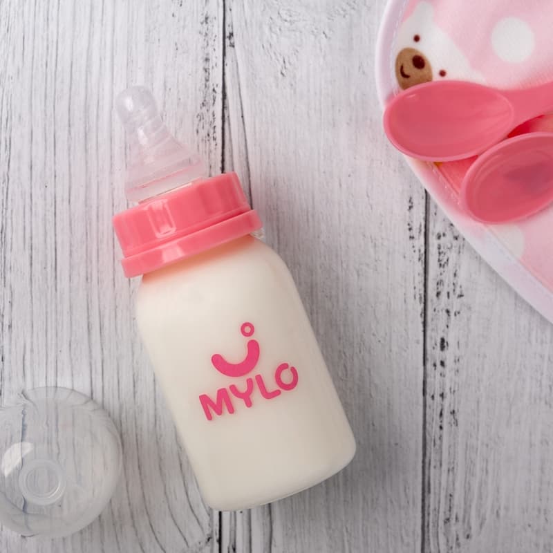 Mylo Feels Natural Baby Bottle –125ml - BPA Free with Anti-Colic Nipple (Pink)  