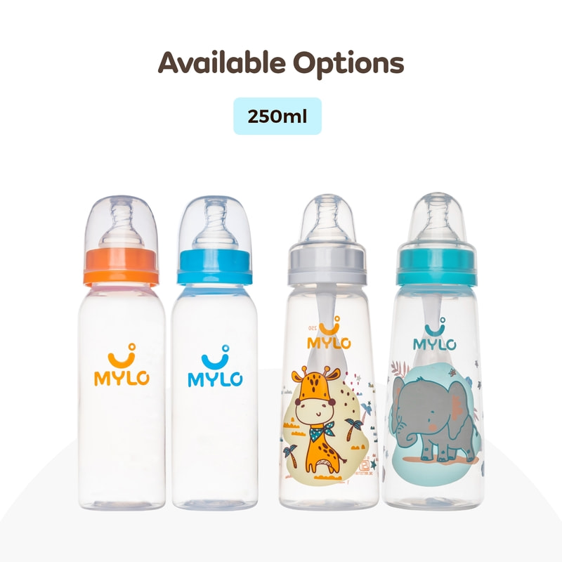 Mylo Feels Natural Baby Bottle – 125ml - BPA Free with Anti-Colic Nipple (Bear)