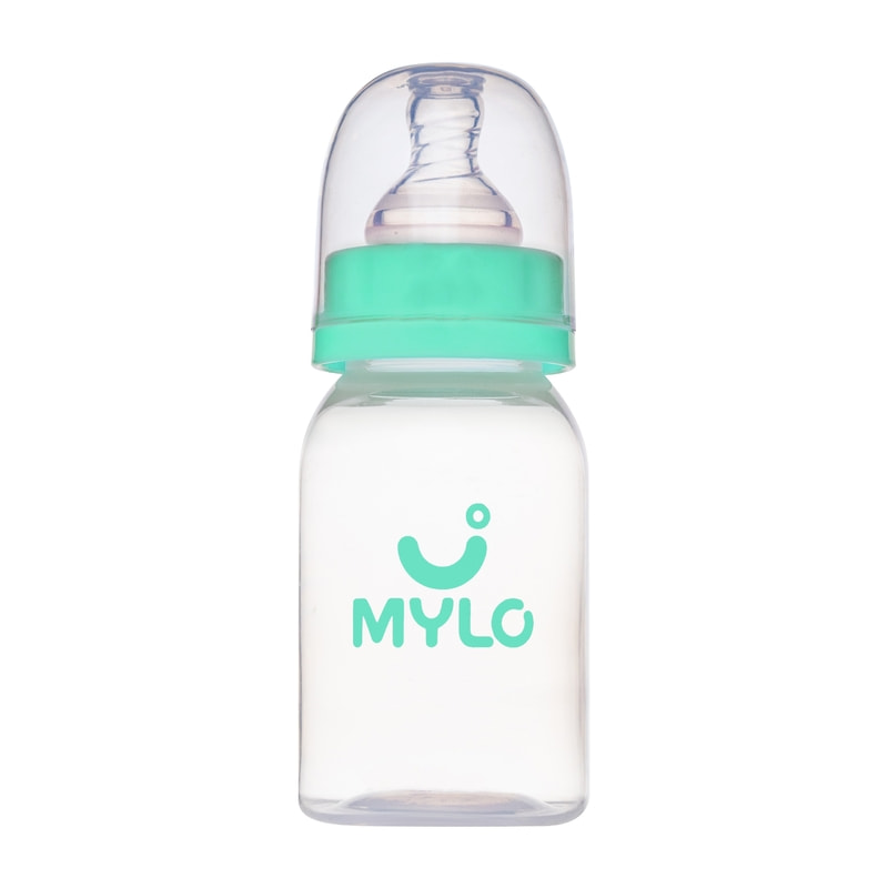 Feels Natural Baby Bottle –125ml - BPA Free with Anti-Colic Nipple (Green) 