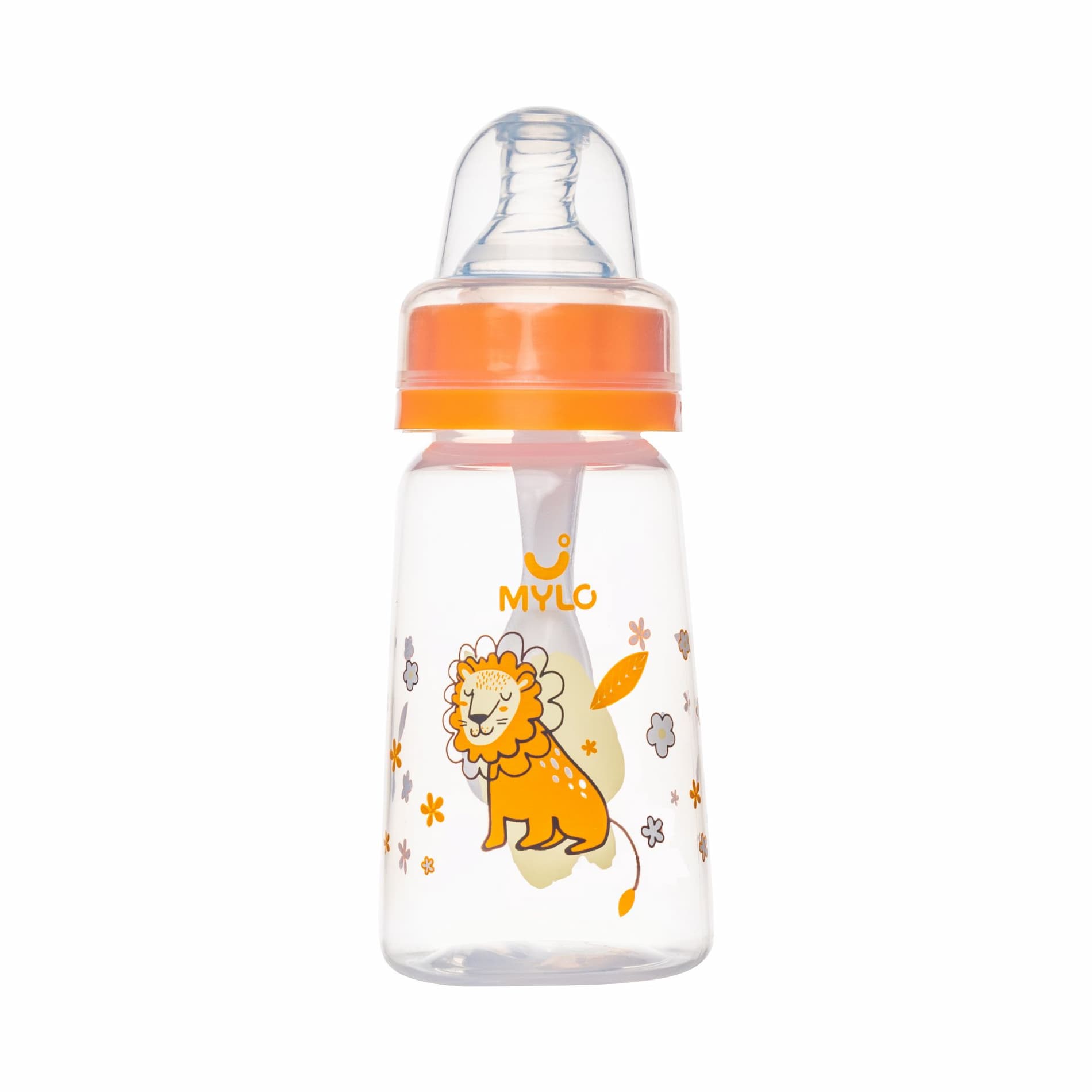Mylo Feels Natural Baby Bottle – 125ml - BPA Free with Anti-Colic Nipple (Lion)