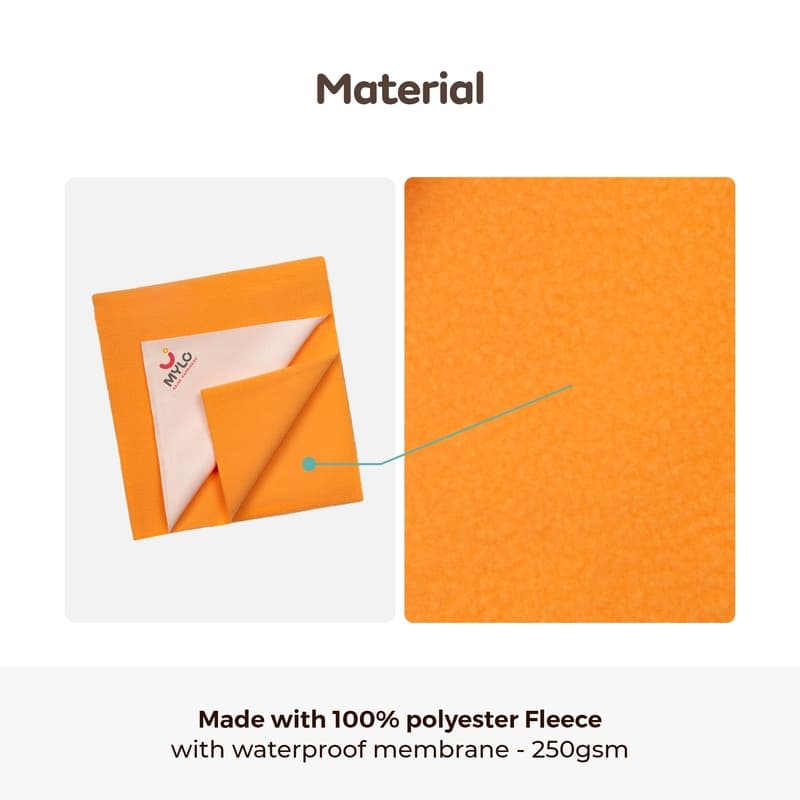Mylo Waterproof Extra Absorbent Dry Sheet & Bed Protector - Peach (M) 