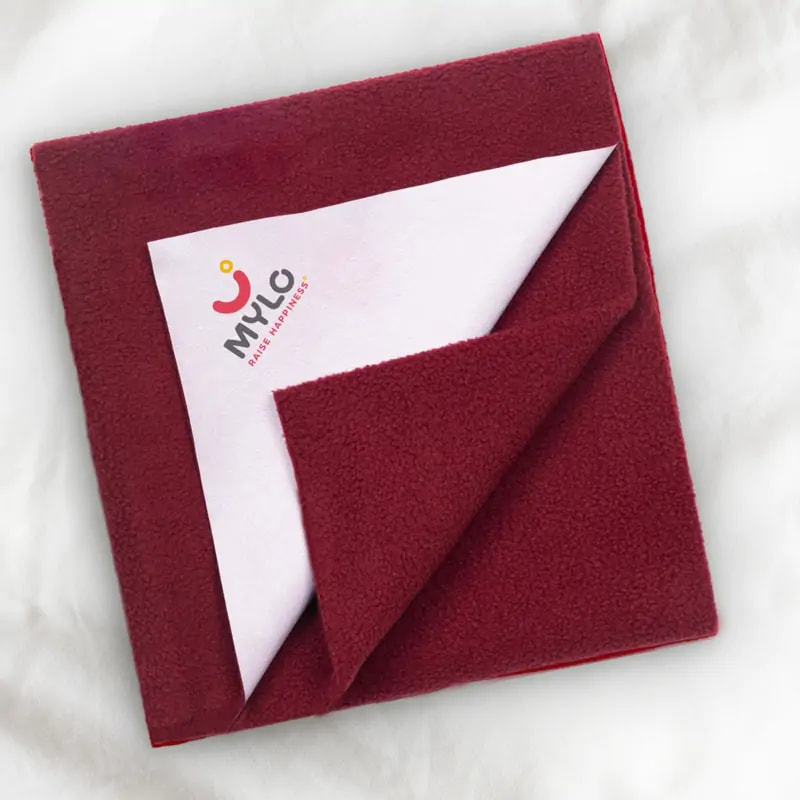 Mylo Waterproof Extra Absorbent Dry Sheet & Bed Protector - Maroon (M)
