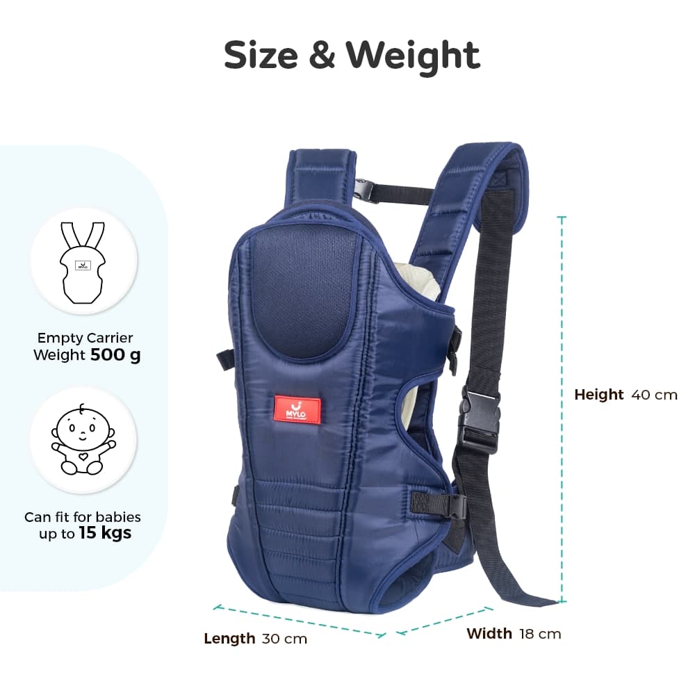 Mylo Premium 3 in 1 Comfortable & Adjustable Baby Carrier (6 - 24 Months)  Royal Blue