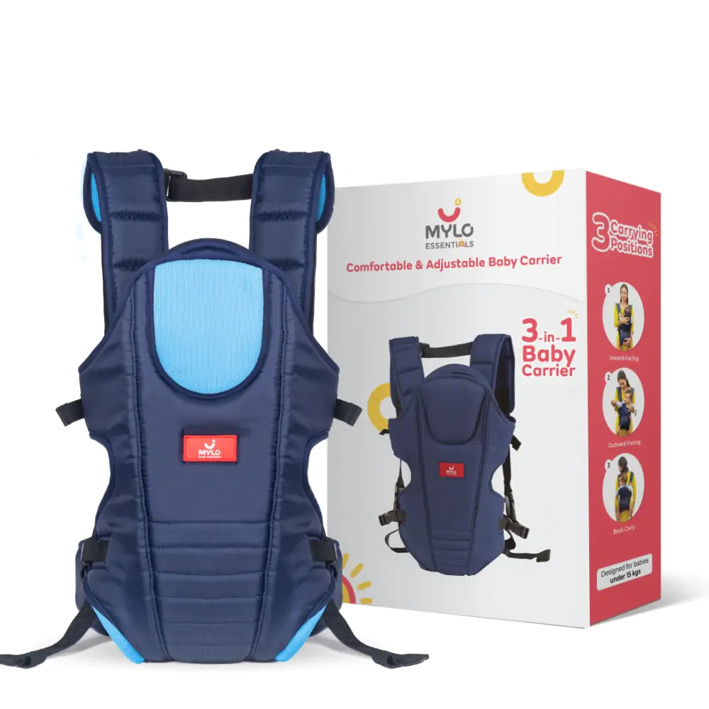 Mylo Premium 3 in 1 Comfortable & Adjustable Baby Carrier (6 - 15 Months) -Royal Blue and Sky Blue