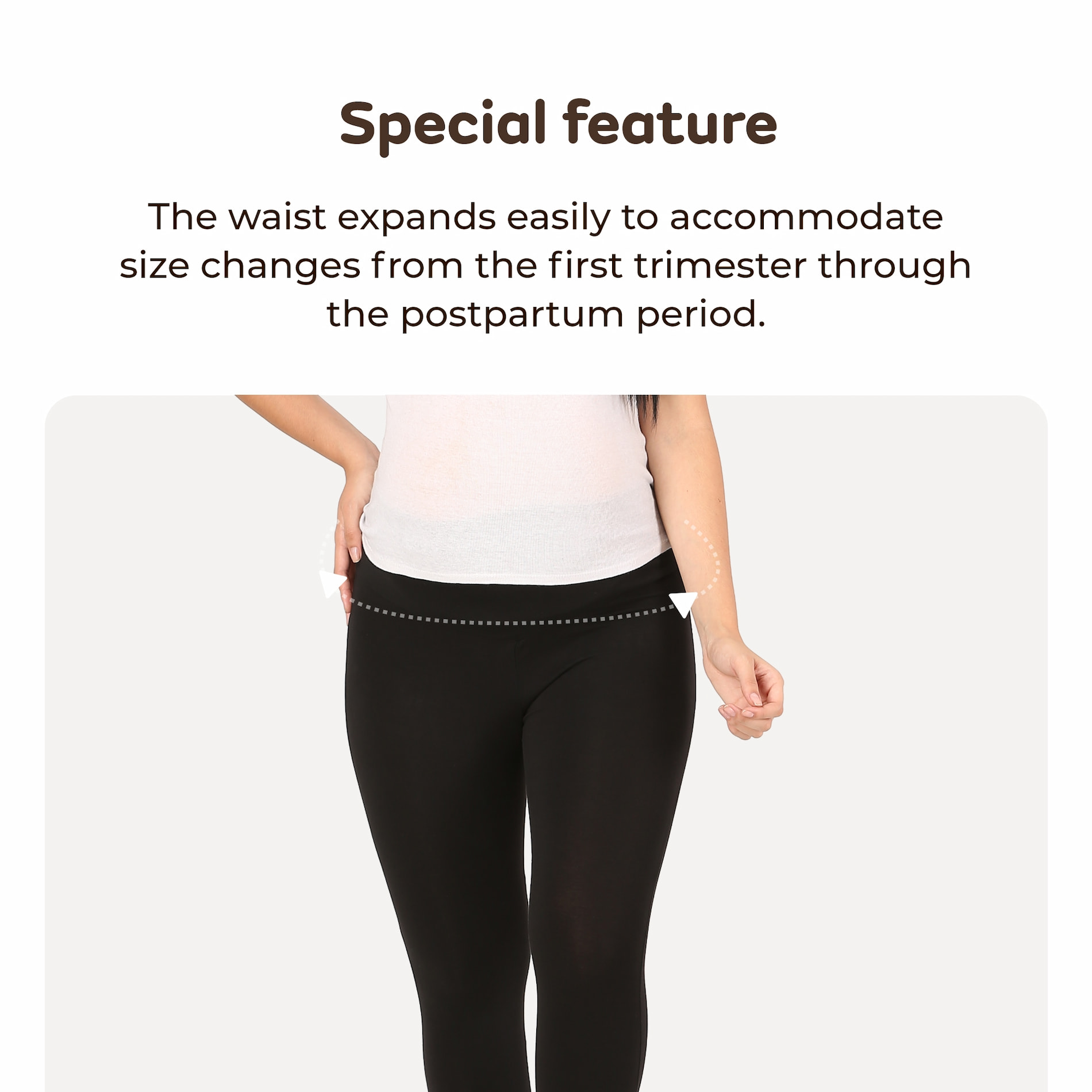 Mylo Stretchable Pregnancy & Post Delivery Leggings - Black (XL)