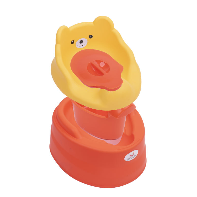 2-in-1 Potty Training Seat for 6 Months+ Child with Detachable Potty Bowl and Adaptable Potty Seat (Yellow & Orange)