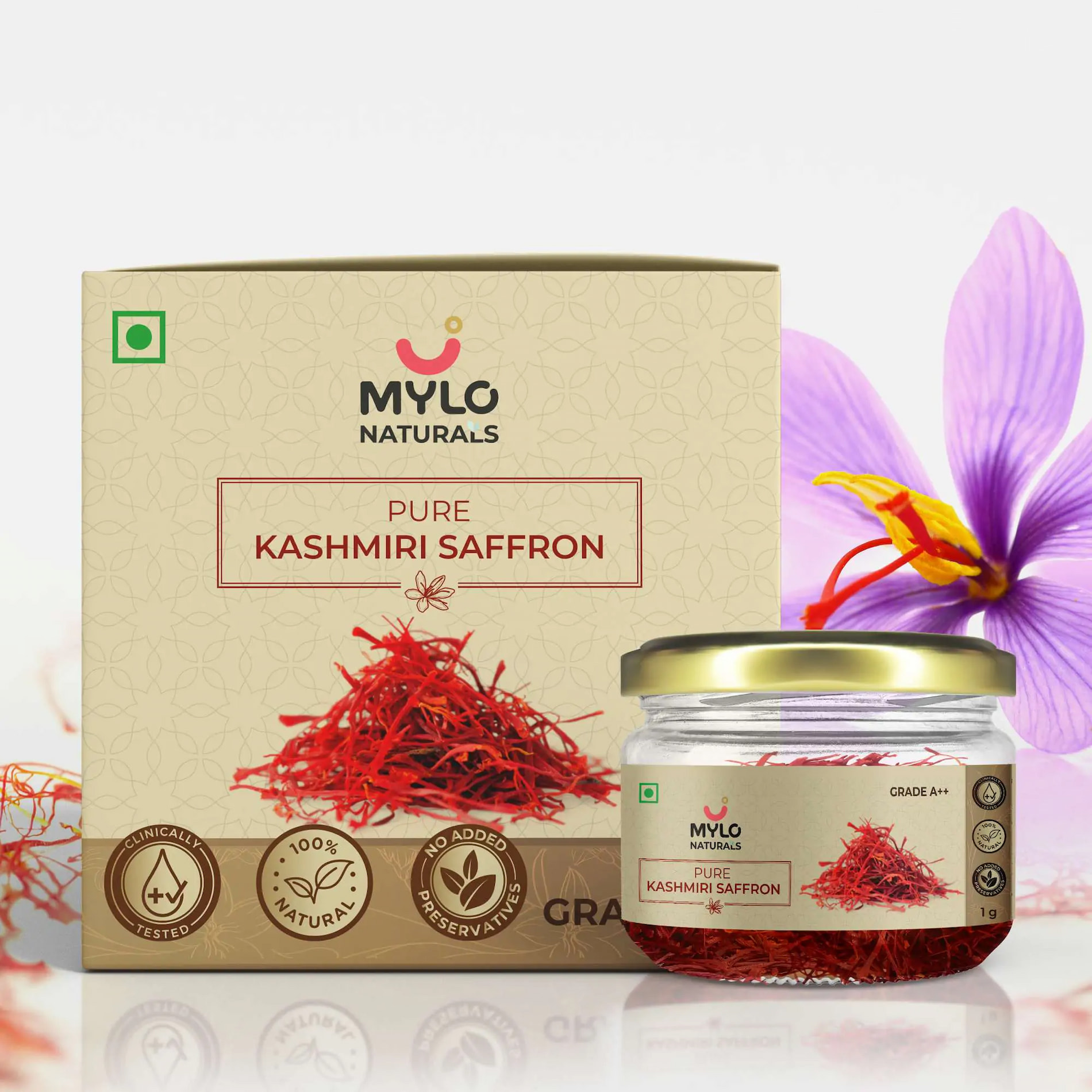 Pregnancy-Safe Pure Kashmiri Saffron (Kesar) - 1g
