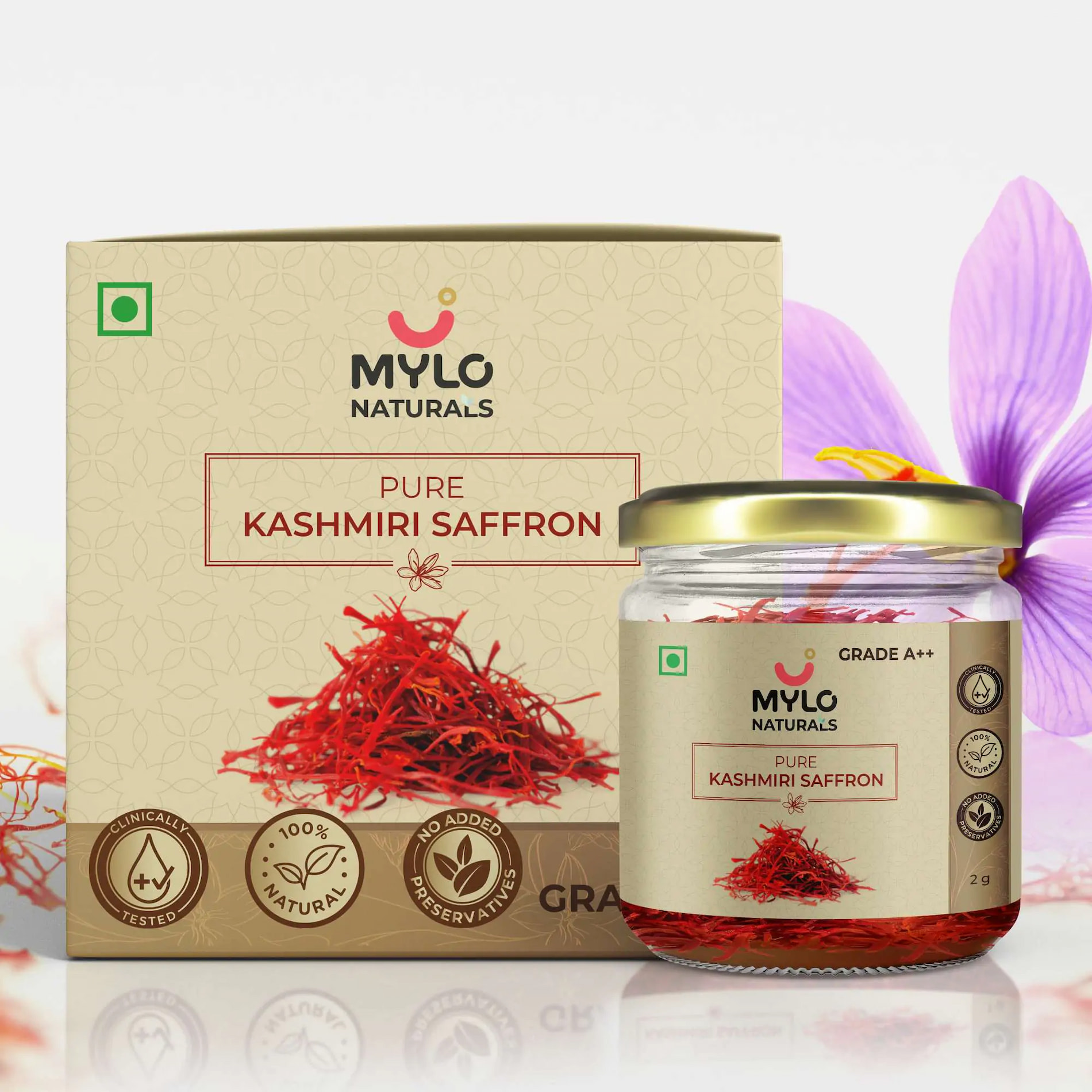 Pregnancy-Safe Pure Kashmiri Saffron (Kesar) - 2g