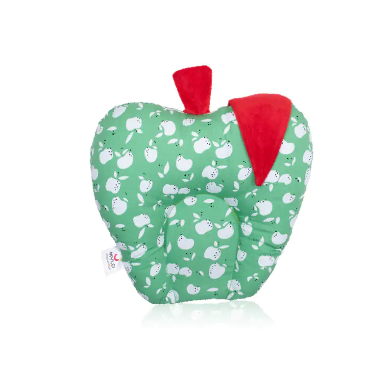 Mylo Baby Head Shaping Pillow with Mustard Seeds (0-12 Months)- Green Apple (Apple Shaped) 