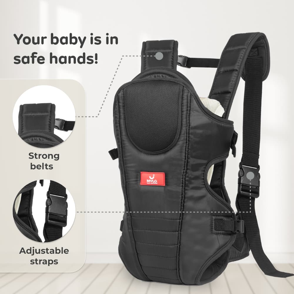 Premium 3 in 1 Comfortable & Adjustable Baby Carrier (6 - 15 Months)- Black