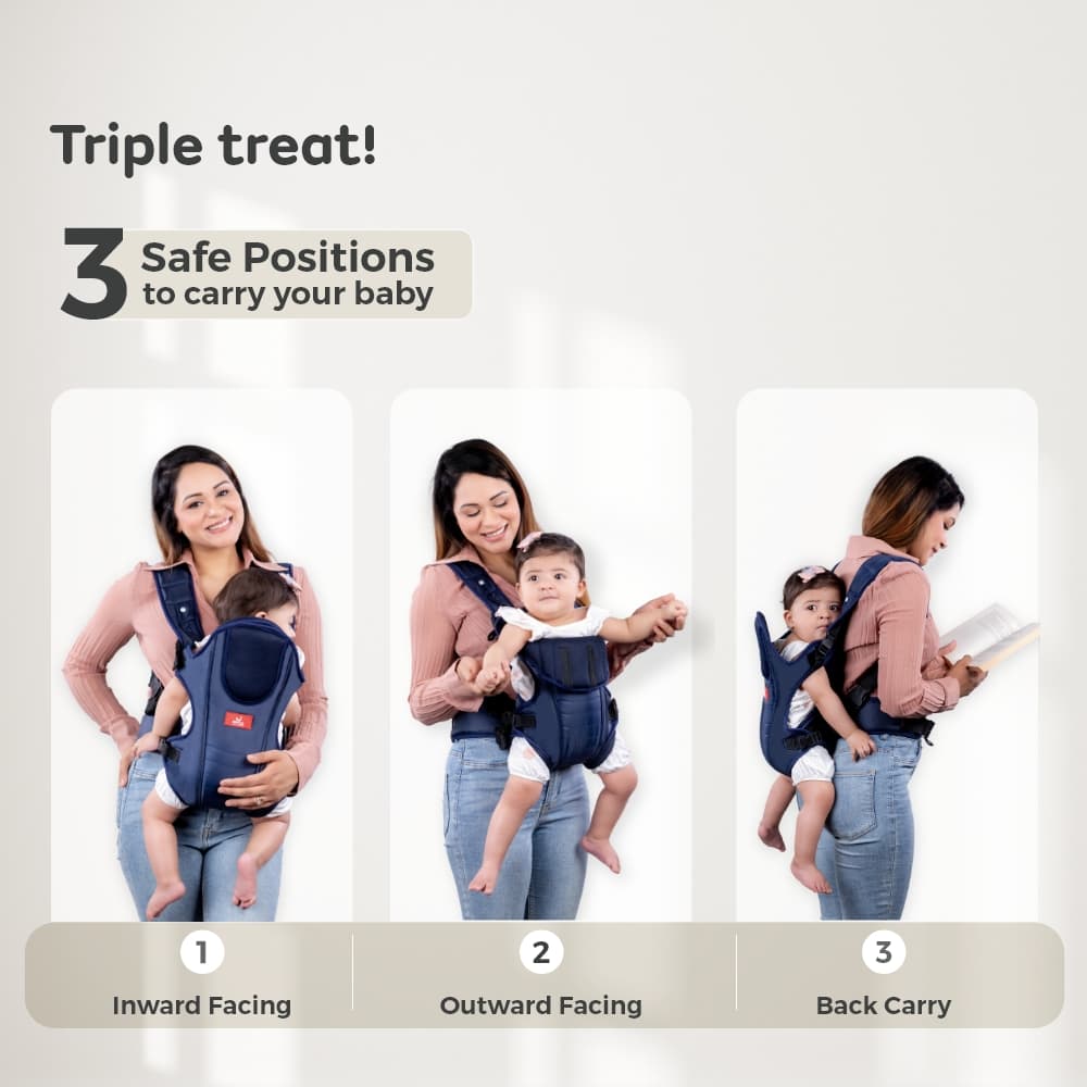 Premium 3 in 1 Comfortable & Adjustable Baby Carrier (6 - 15 Months)  Royal Blue