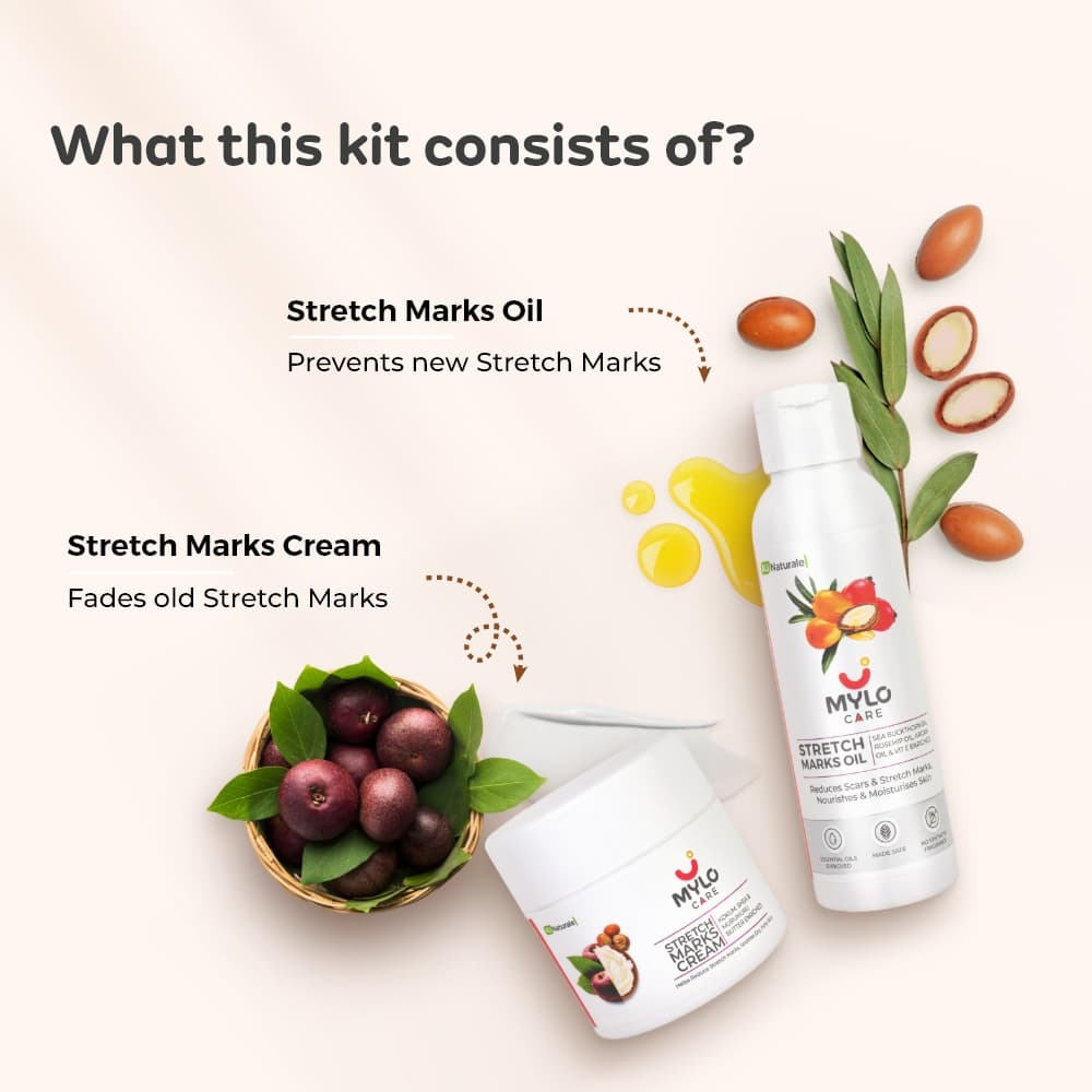 Stretch Marks- Day & Night Kit - Oil (100 ml) & Cream (100 gm)