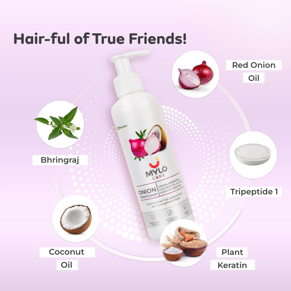 Onion Hairfall Control Conditioner with Red Onion Oil, Bhringraj & Plant Keratin (200 ml) 