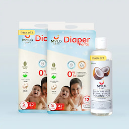 Baby Diaper Pants (Small) & Cold Pressed Extra Virgin Coconut Oil (200ml) Super Saver Combo