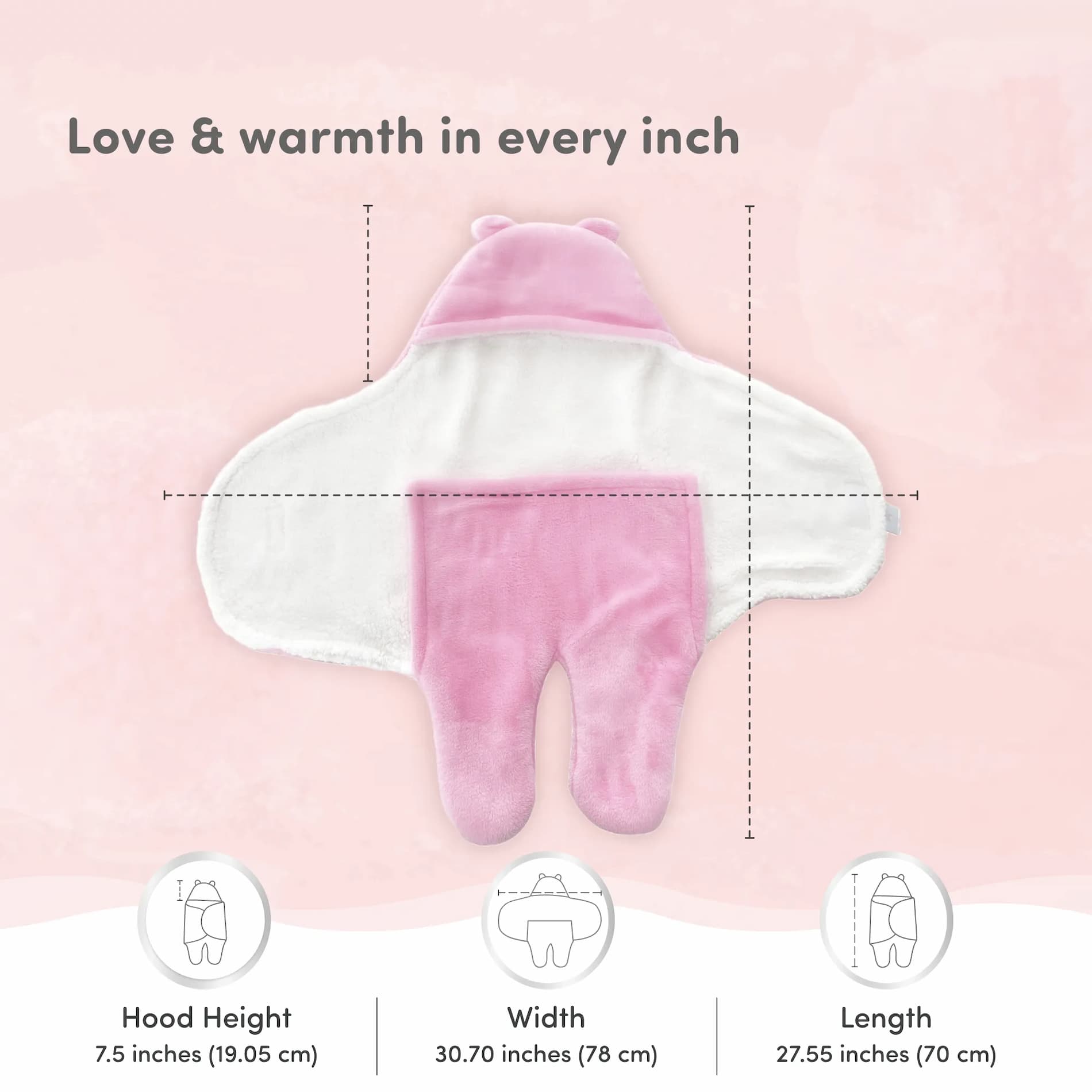 4-in-1 All Season Baby Swaddle-Wrapper For New Born Baby (0-6 months) - Light Pink & Mint Green - pack of 2