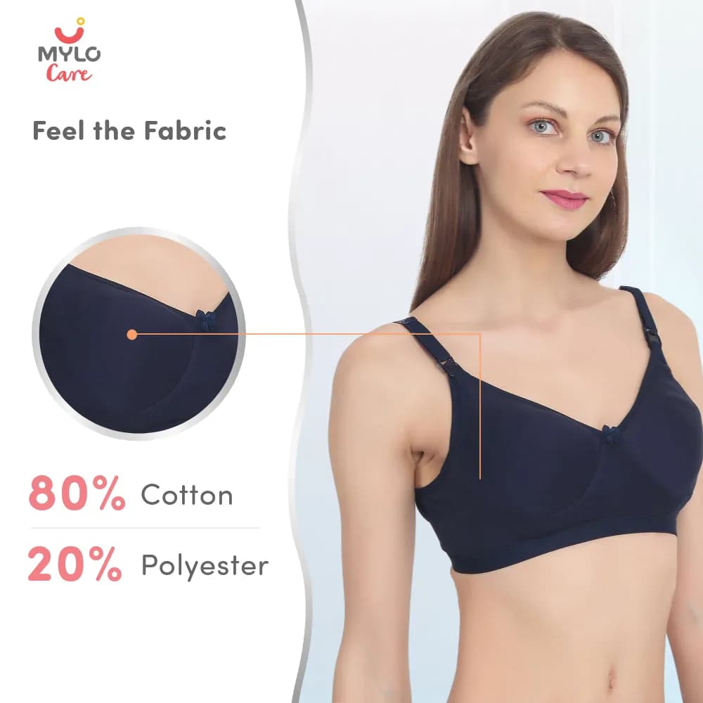 Maternity/Nursing Moulded Spacer Cup Bra with free bra extender -Navy  36 B    