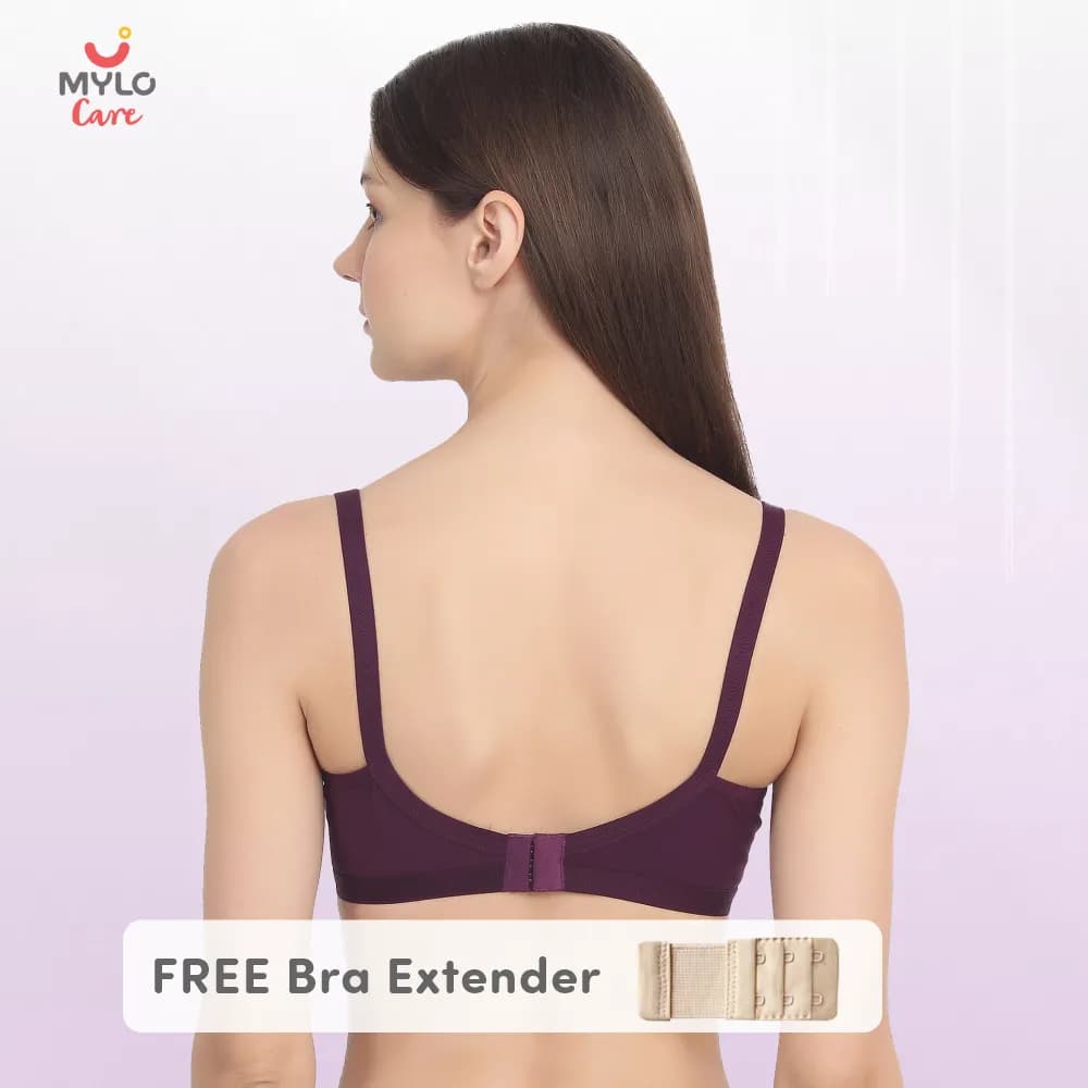 Light Padded Maternity/Nursing Bra with free bra extender-Plum 32B