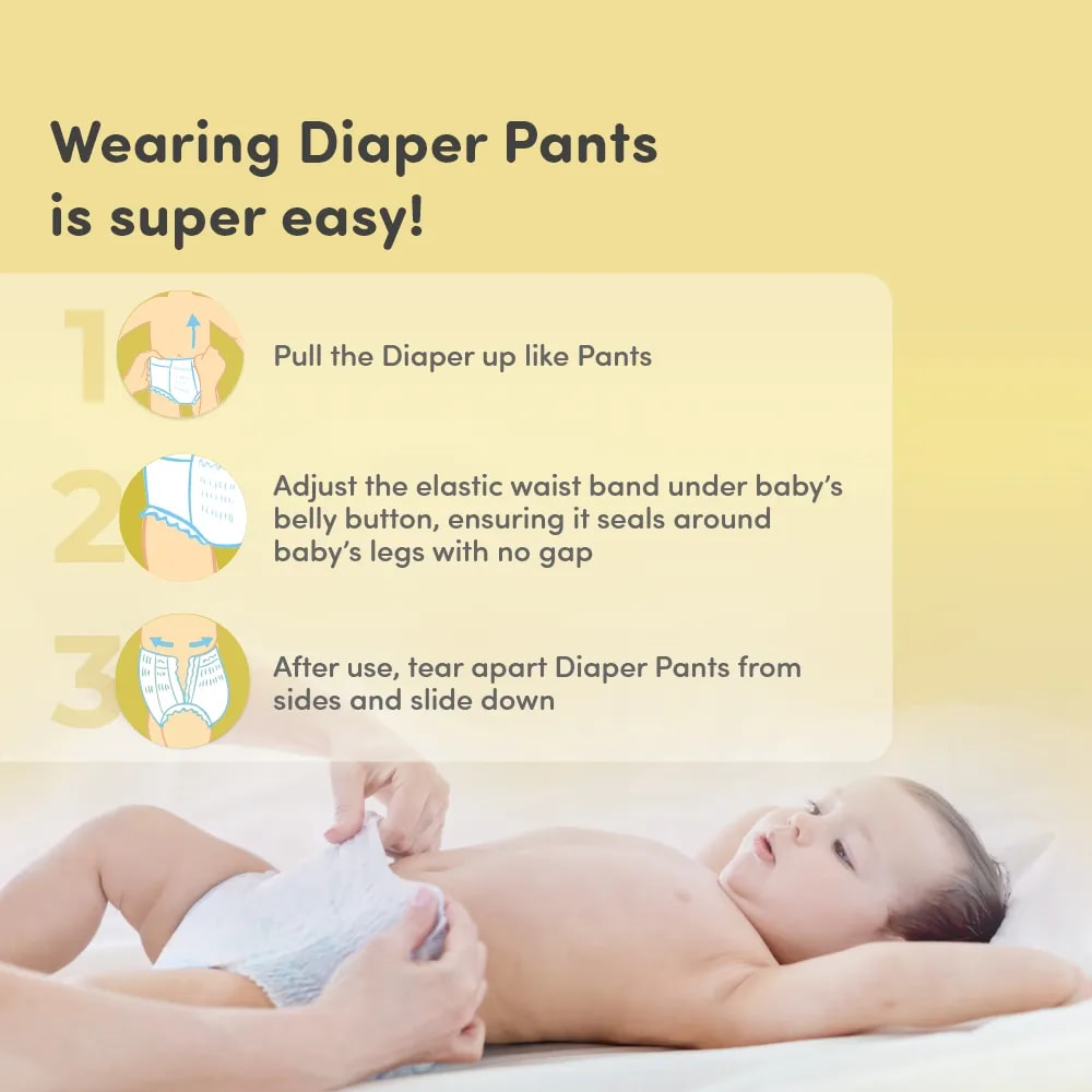 Baby Diaper Pants Medium (M) Size, 7-12 kgs with ADL Technology - 38 Count - 12 Hours Protection