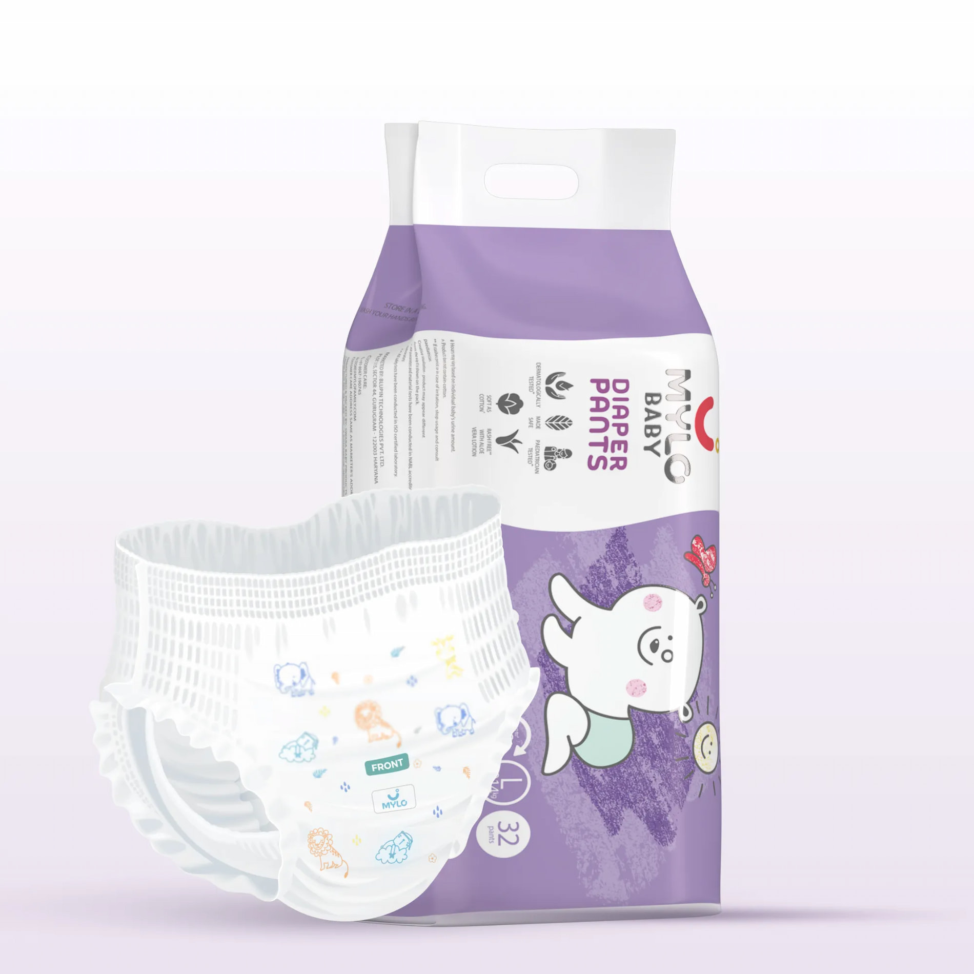 Baby Diaper Pants Large (L) Size, 9-14 kgs with ADL Technology - 32 Count - 12 Hours Protection