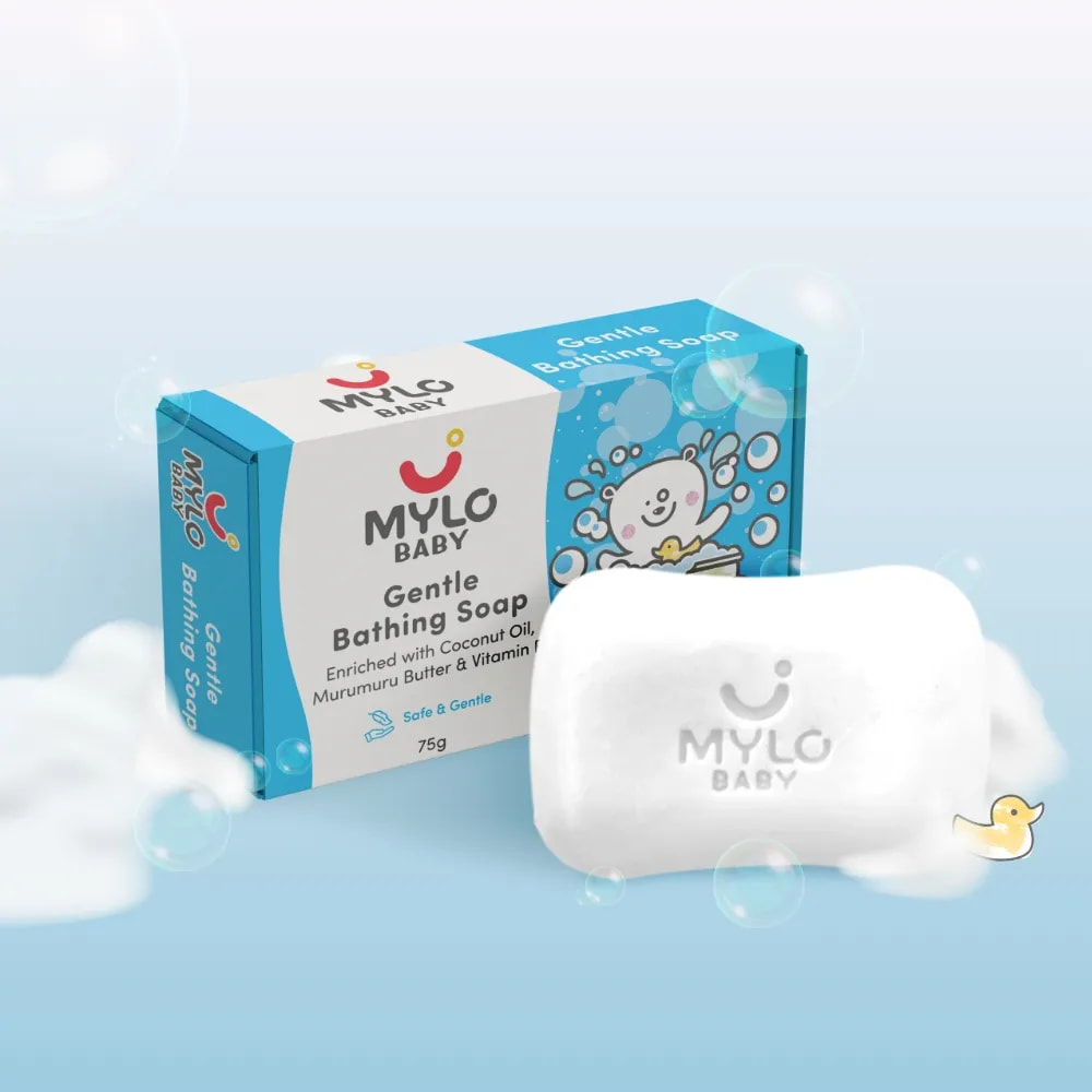 Mylo Baby Soap 75g - For 0-3 years with Vitamin E, Murumuru Butter, Jojoba Oil & Coconut Oil  - Pack of 1