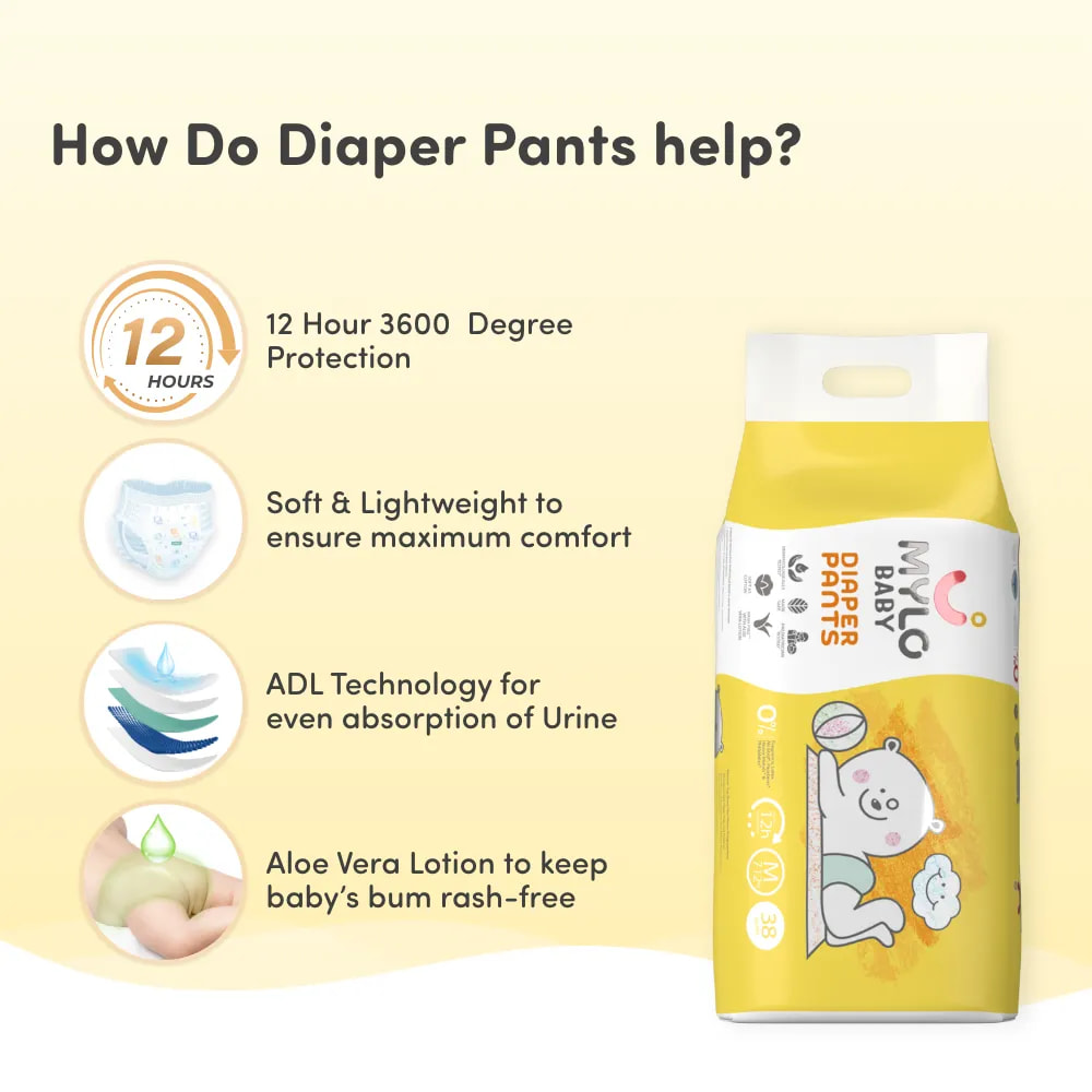 Diaper Pants (M) & Tummy Roll On (40ml) Super Saver Combo