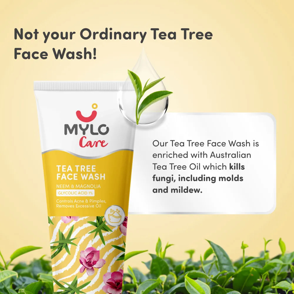 Tea Tree Face Wash with Neem, Basil & Lemongrass (100 gm)