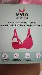 Maternity/Nursing Moulded Cup Extra Comfort Bra with free Bra Extender - Coral Pink Melange 36B 