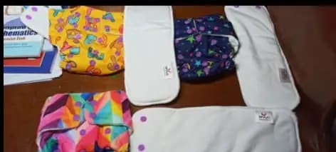 Adjustable Washable & Reusable Cloth Diaper With Dry Feel, Absorbent Insert Pad (3M-3Y)- Rainbow, Purple Love and Twinkle Twinkle -Pack of 3