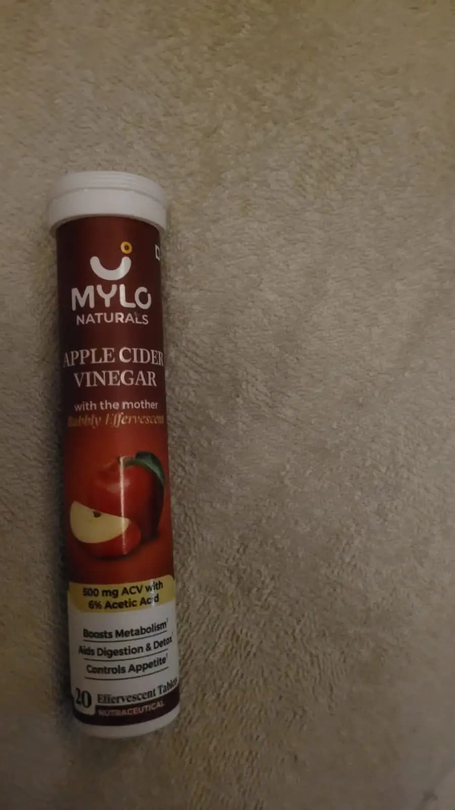 100% Natural Apple Cider Vinegar (ACV) For Weight Management - 20 Tablets - Pack of 1