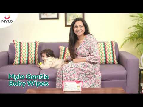 Gentle Baby Wipes with Organic Coconut Oil & Neem With Lid (80 wipes x 4 packs) + 1 Pack FREE 